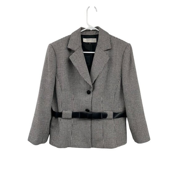Tahari Jackets & Blazers - Tahari Houndstooth Suit Jacket Womens 12 Used Lined Belted Blazer